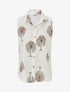 Chemise sans manches imprimé palmier - Beige - 1