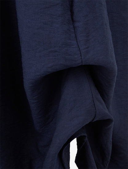 Jupe longue évasée taille plissée - Marine