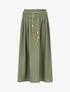 Jupe longue taille haute coupe évasée - Kaki - 4