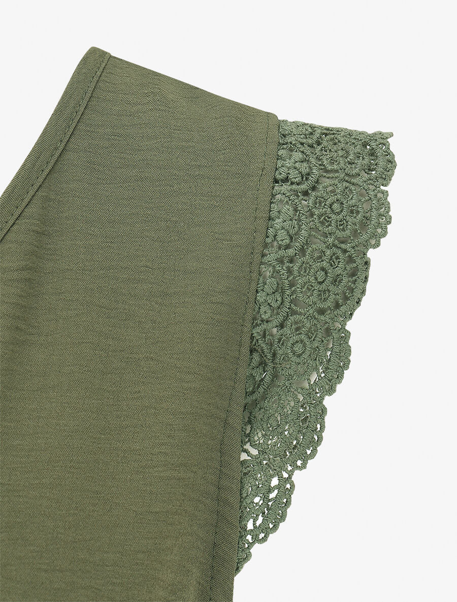 Combinaison fluide sans manches col V - Kaki - 3