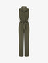 Combinaison droite sans manches style chemise - Kaki - 4