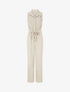Combinaison droite sans manches style chemise - Beige - 1
