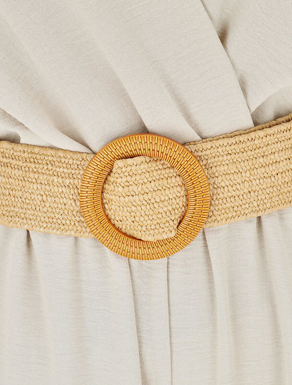 Combinaison ample col cache-coeur - Beige - 3