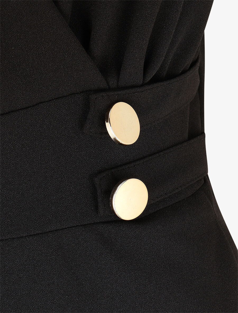 Combinaison évasée sans manches - Noir - 3