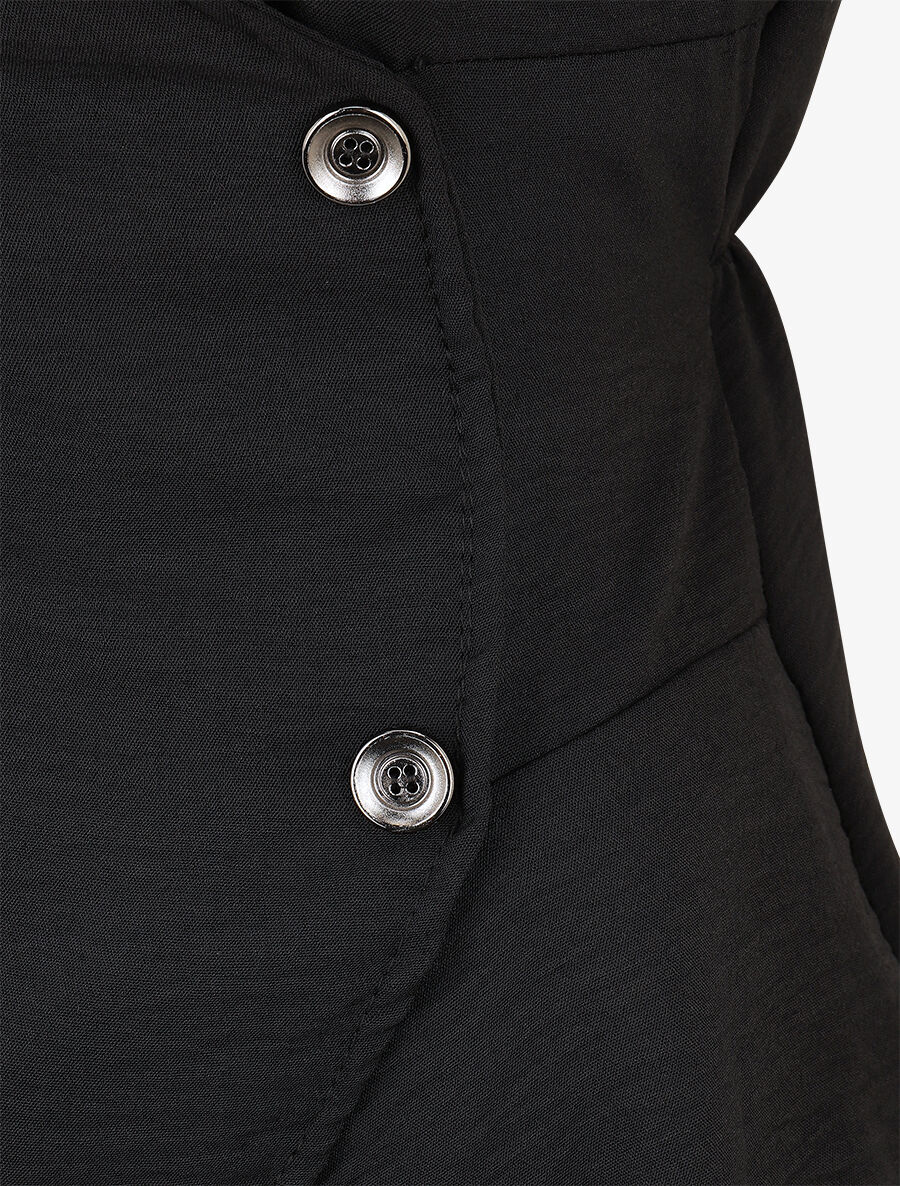 Top asymétrique manches courtes - Noir - 3