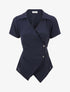 Top asymétrique manches courtes - Marine - 1