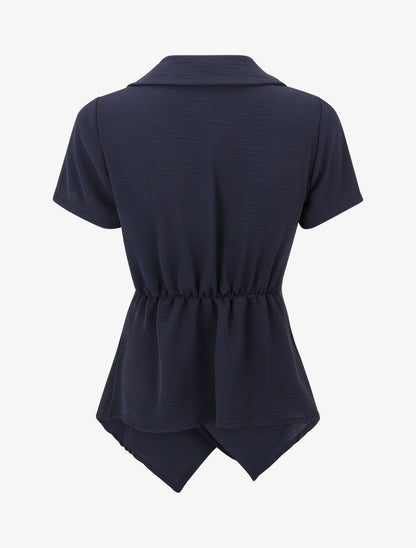 Top asymétrique manches courtes - Marine - 2