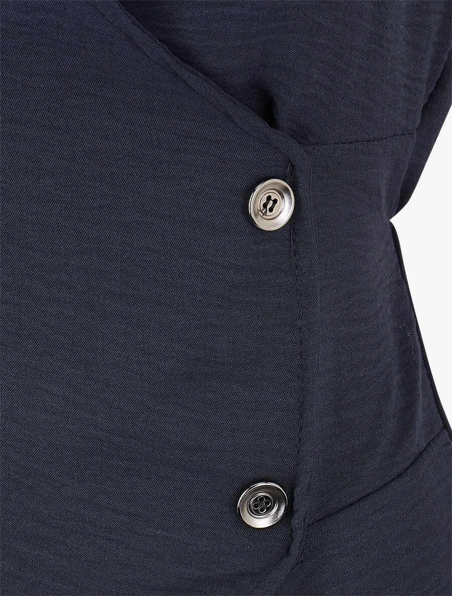 Top asymétrique manches courtes - Marine - 3