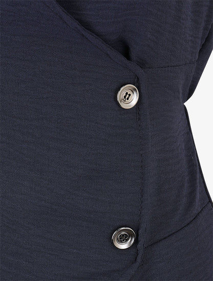 Top asymétrique manches courtes - Marine - 3