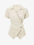 Top asymétrique manches courtes - Beige - 1