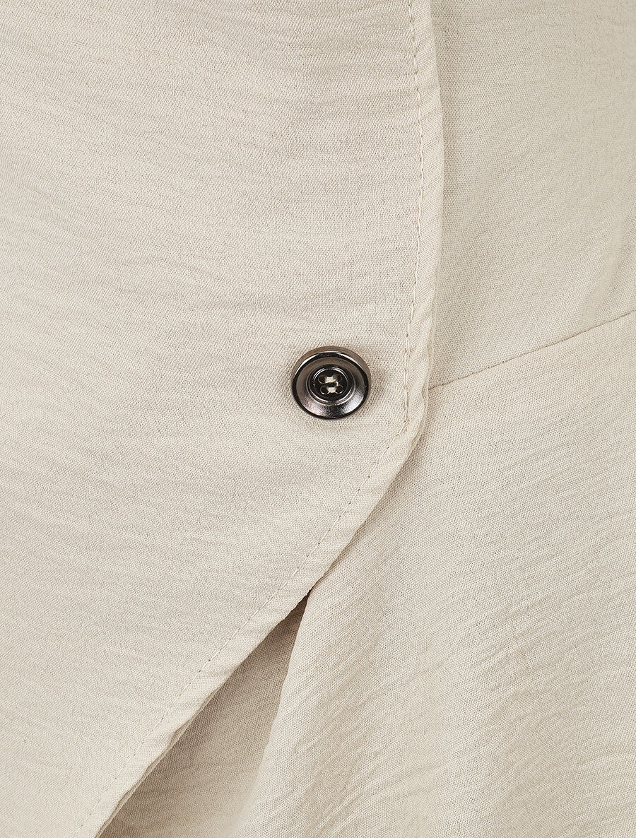 Top asymétrique manches courtes - Beige - 3