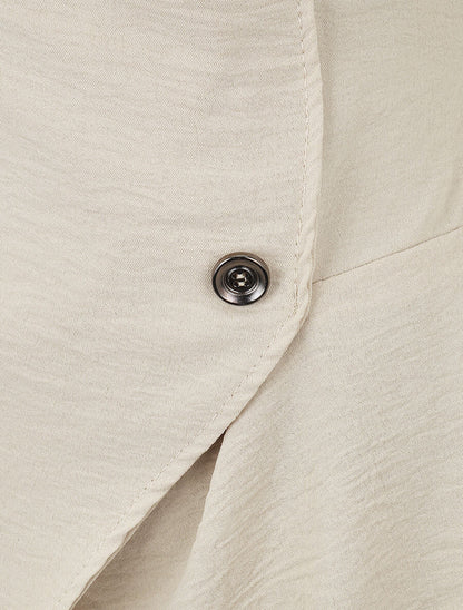 Top asymétrique manches courtes - Beige - 3