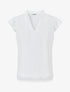 Top droit en broderie anglaise mancherons volantés - Blanc - 4
