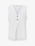 Top uni brodé sans manches - Blanc - 1