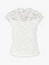 Top droit en dentelle col V - Blanc - 4