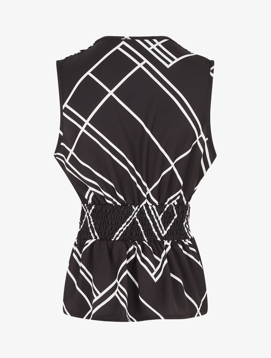 Top sans manches imprimé graphique - Noir - 2
