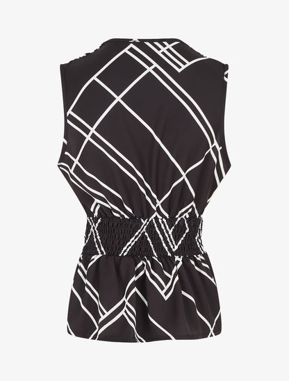 Top sans manches imprimé graphique - Noir - 2