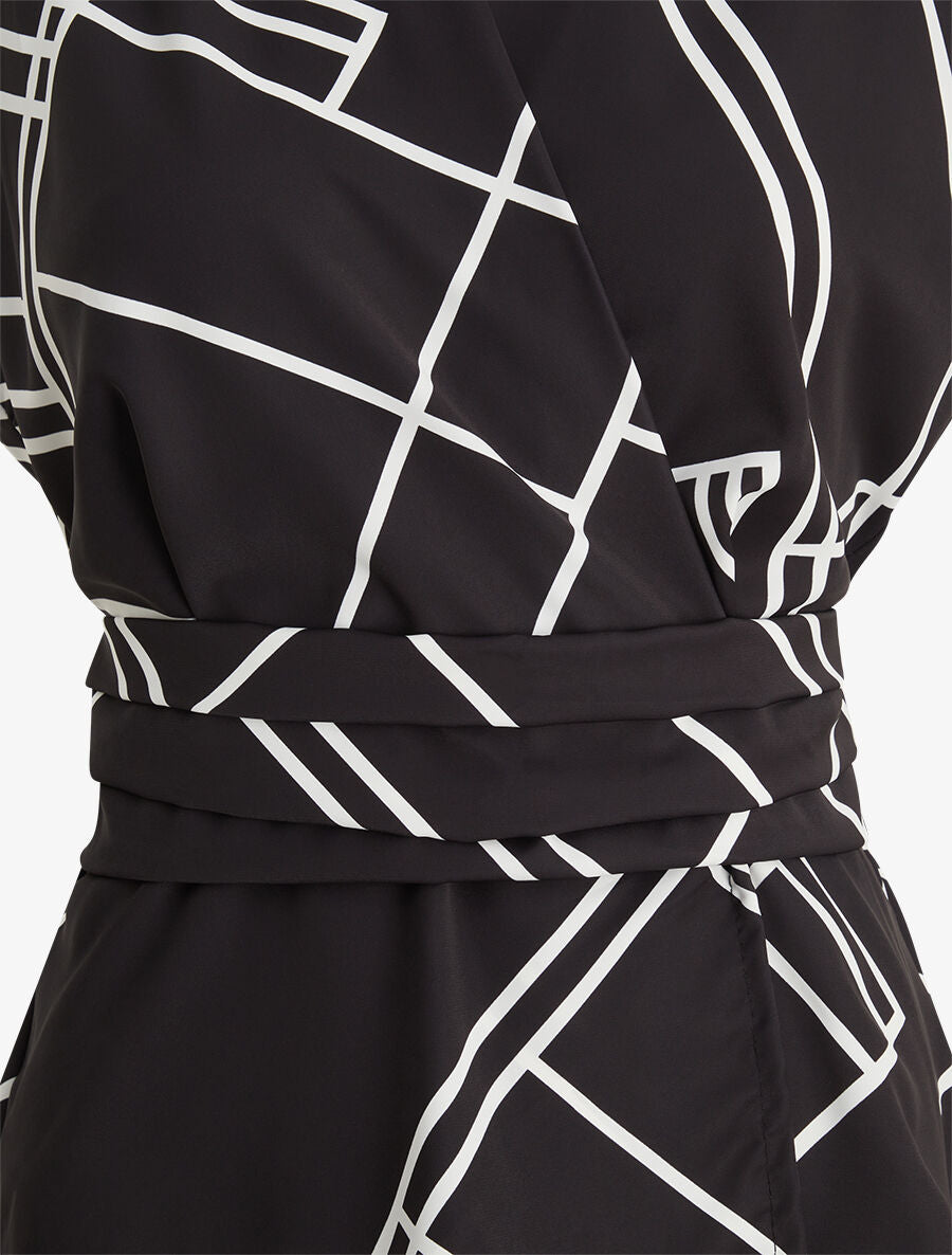 Top sans manches imprimé graphique - Noir - 3