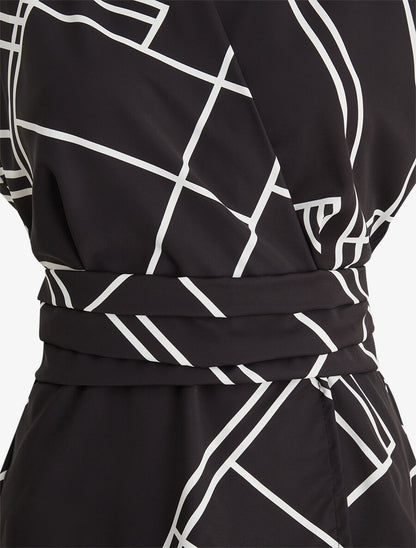 Top sans manches imprimé graphique - Noir - 3