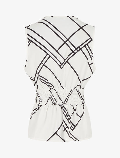 Top sans manches imprimé graphique - Blanc - 2