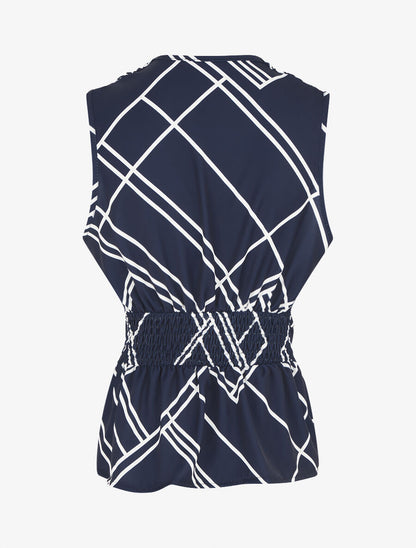 Top sans manches imprimé graphique - Marine - 2