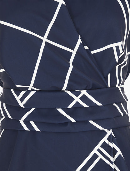 Top sans manches imprimé graphique - Marine - 3