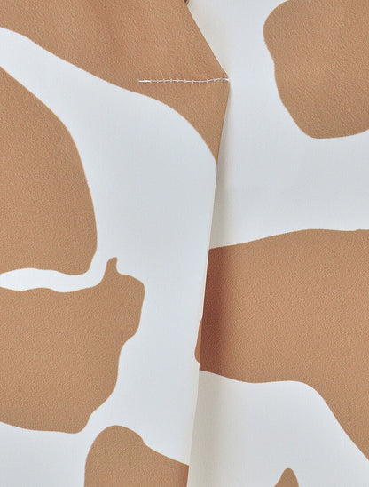 Blouse manches longues imprimé graphique - Camel - 3