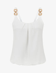 Top droit bretelles fantaisies - Blanc - 4