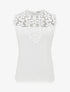 Top sans manches col rond en dentelle - Blanc - 1