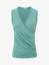 Top sans manches drapé col cache-coeur - Vert d&