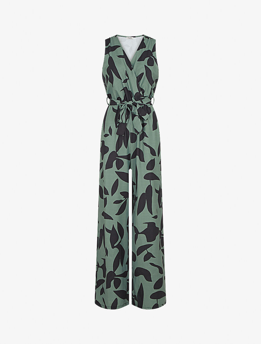 Combinaison droite imprimé graphique - Kaki - 1