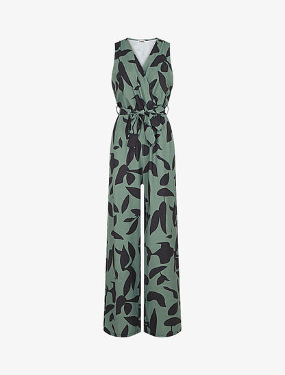 Combinaison droite imprimé graphique - Kaki - 1