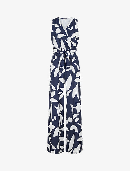 Combinaison droite imprimé graphique - Marine - 1