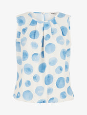 Top sans manches imprimé ronds - Bleu - 1