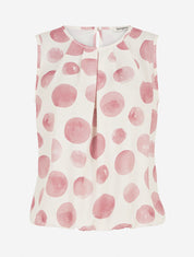 Top sans manches imprimé ronds - Rose - 4