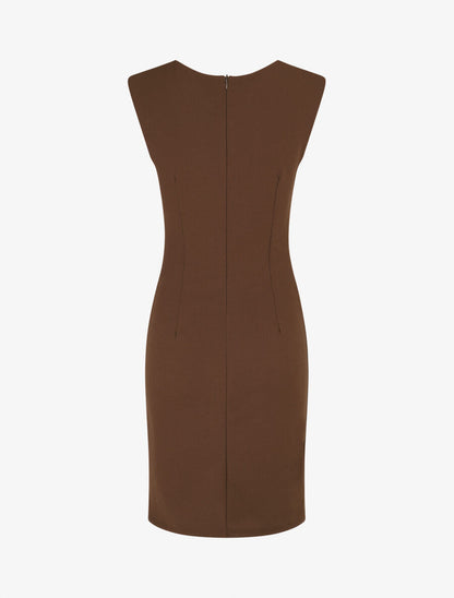 Robe moulante à buste dentelle - Marron - 2