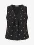 Top uni flocage ancres irisées - Noir - 1