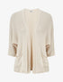 Gilet uni en maille ajourée - Beige - 1