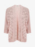 Gilet ouvert à maille ajourée - Rose - 4