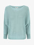 Pull uni en maille ajouré au dos - Turquoise - 1