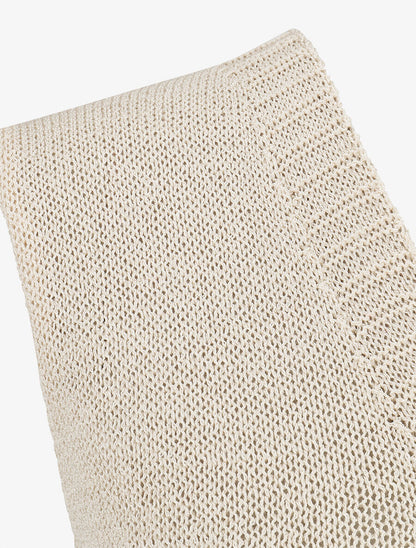 Top en maille à col V - Beige - 3