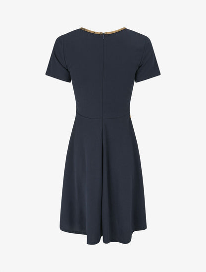 Robe patineuse à taille soulignée - Marine - 2