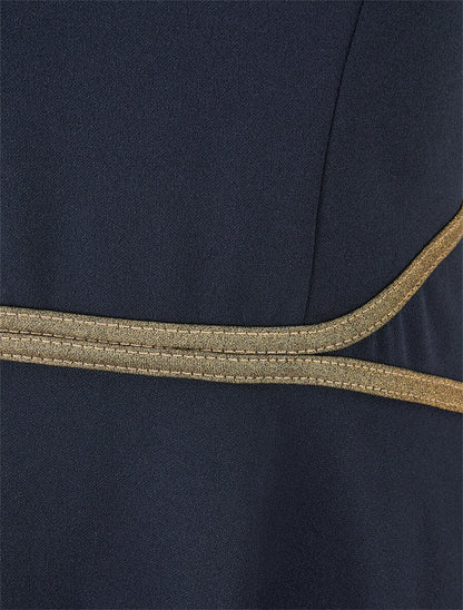 Robe patineuse à taille soulignée - Marine - 3