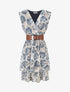 Robe irisée sans manches à imprimé fleurs - Marine - 4