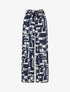 Pantalon fluide à imprimé graphique - Marine - 1