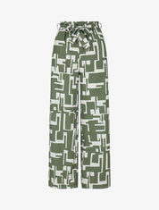 Pantalon fluide à imprimé graphique - Kaki - 1