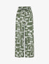 Pantalon fluide à imprimé graphique - Kaki - 1