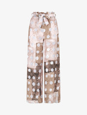 Pantalon fluide à imprimé cercles - Taupe - 1