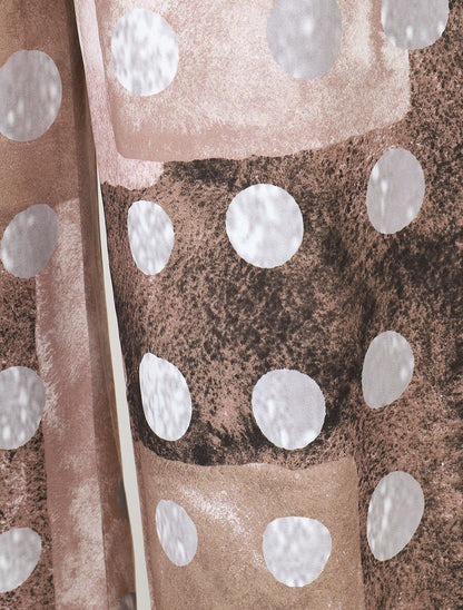 Pantalon fluide à imprimé cercles - Taupe - 3
