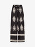 Pantalon ample à imprimé ikat - Noir - 1